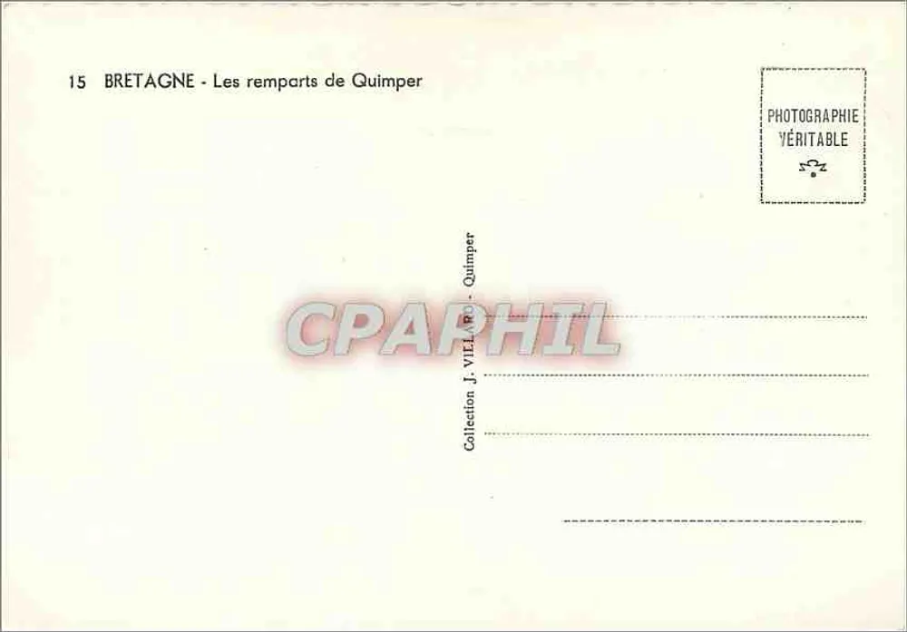 Os muros de Quimper — Quimper — Coleção J. VIEILARD - Verso