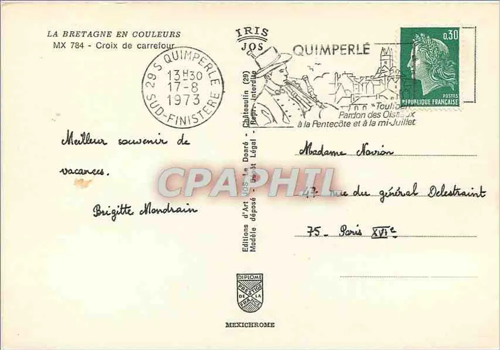 Cruz de Carrefour — Quimperlé — Edições de Arte Jos - Verso