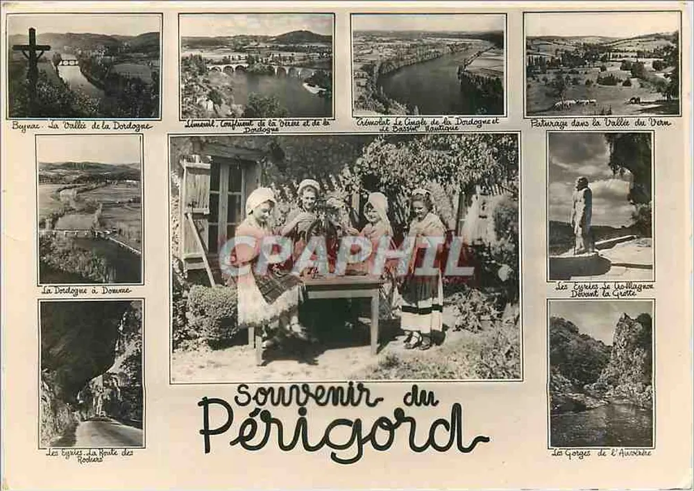 Souvenir do Périgord — Editor RENÉ & RUE M. PÉRIGUEUX, número de série não visível - Frente