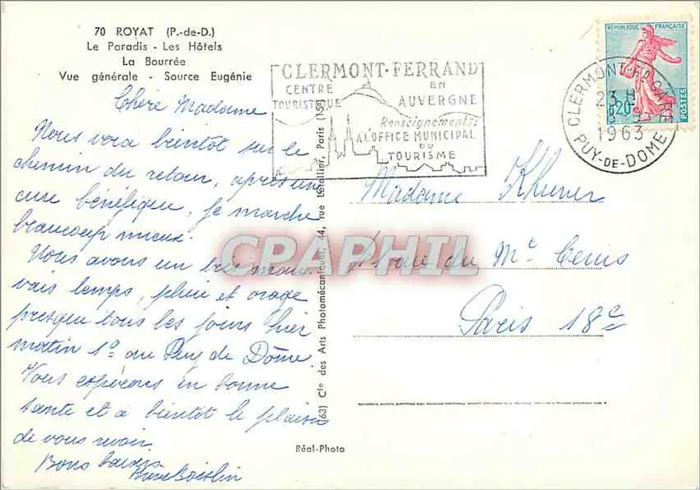 Royat — vista geral — Cie des Arts Photomécaniques - Verso