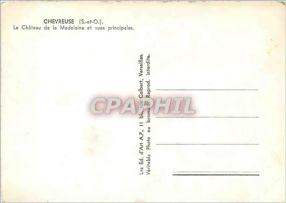 Chevreuse — Schloss der Madeleine und Hauptansichten — Éd. d'Art A.P. Colbert - Rückseite