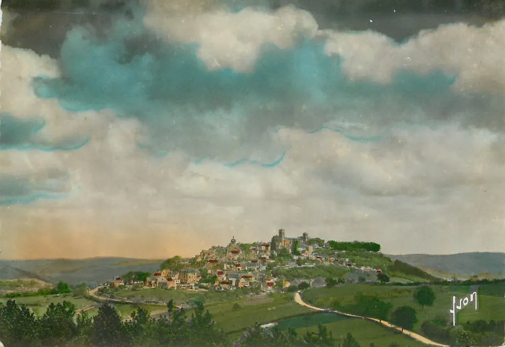 Vézelay (Yonne) — vista geral, lado sudoeste — editor Marcel Paris - Frente