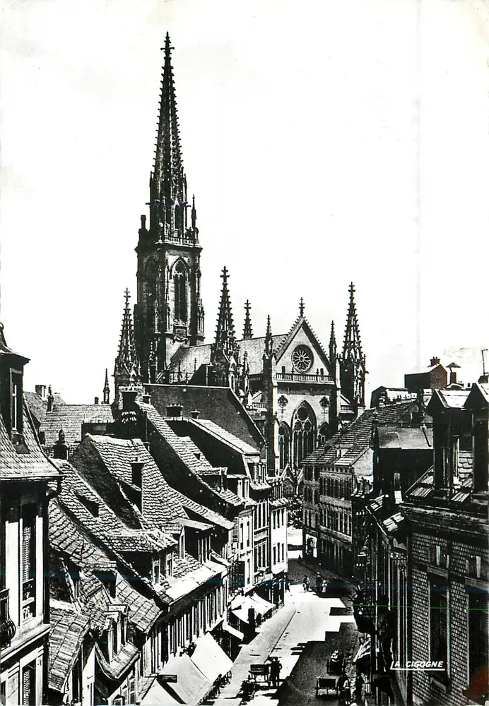 St.-Etienne-Kirche in Mulhouse — Ansicht von der Henriette-Straße — Editions 'La Cigogne' - Vorderseite