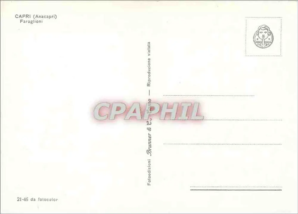 Capri (Anacapri) — Vista dos Faraglioni — Brunner & C. Roma - Verso