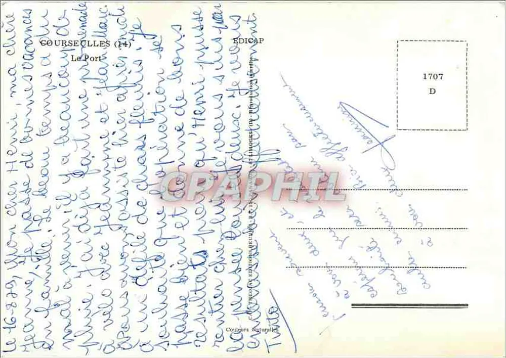 कोर्सेल (14) - पोर्ट — प्रकाशक एडिकैप, श्रृंखला संख्या 1707 डी - पीछे