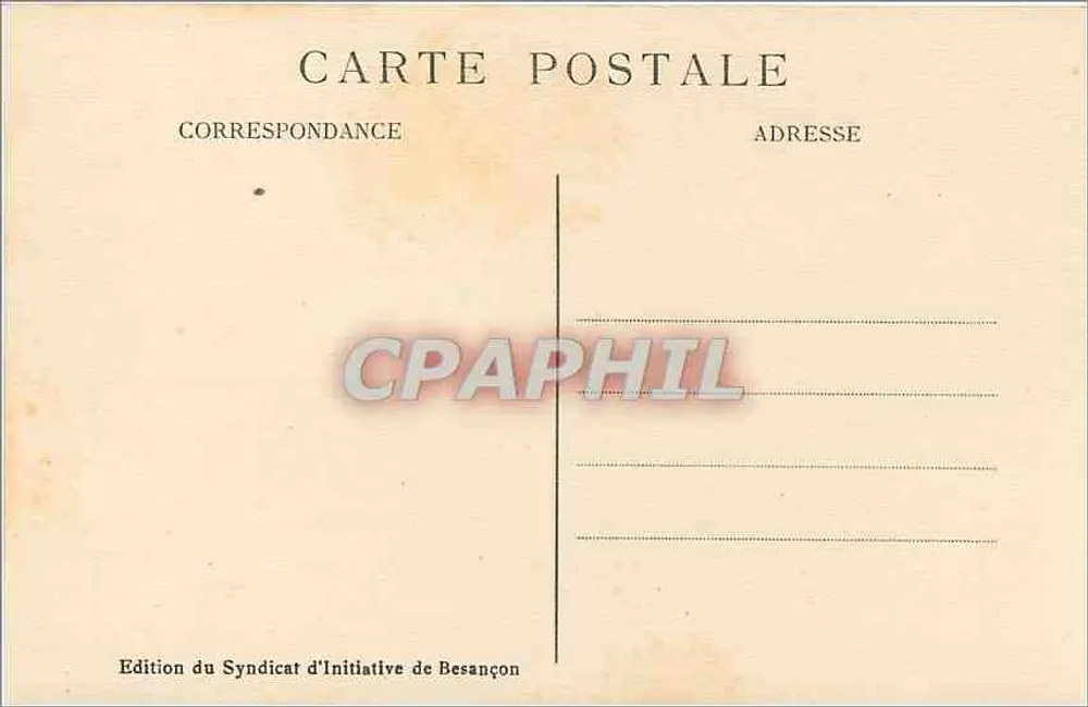 Besançon-les-Bains — Pont Battant und Église de la Madeleine — Ausgabe durch den Besançon Initiative Syndikat - Rückseite