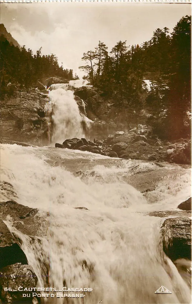 Cauterets — Cachoeira do Ponte d'Espagne — editor C. A. P. Strasbourg - Frente