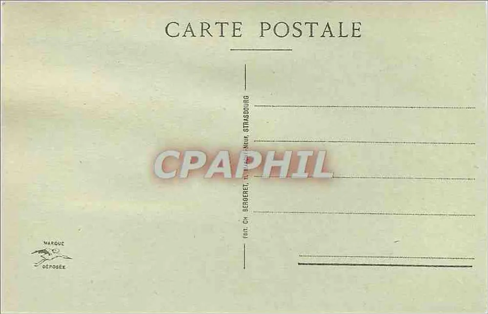 Strasbourg - Vue prise des Ponts Couverts — éditeur Oh Berberet, n° 108 - Verso