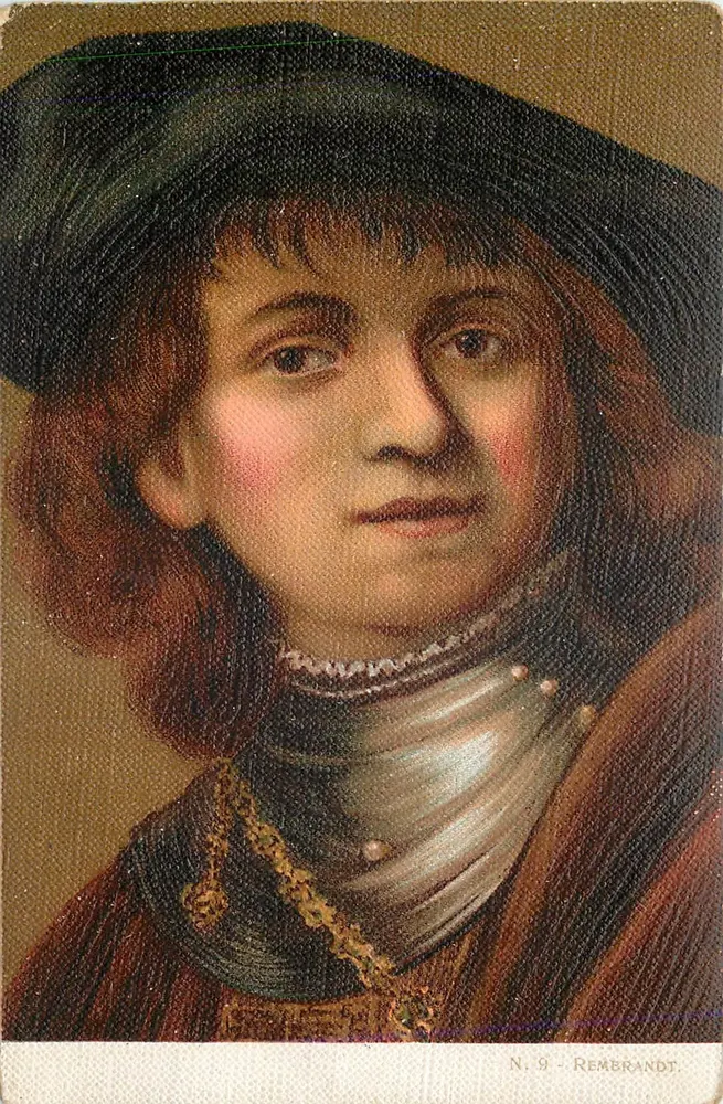 Retrato de um jovem — Rembrandt — N. 9 — Rembrandt - Frente