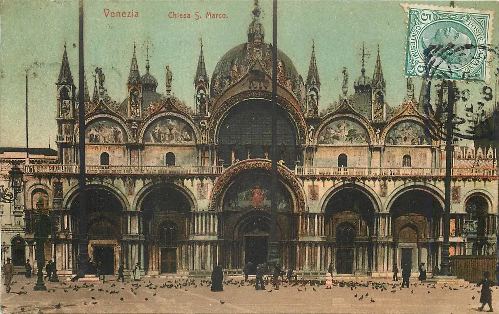 Veneza Igreja S. Marco — vista da fachada — editor desconhecido, número de série não visível - Frente