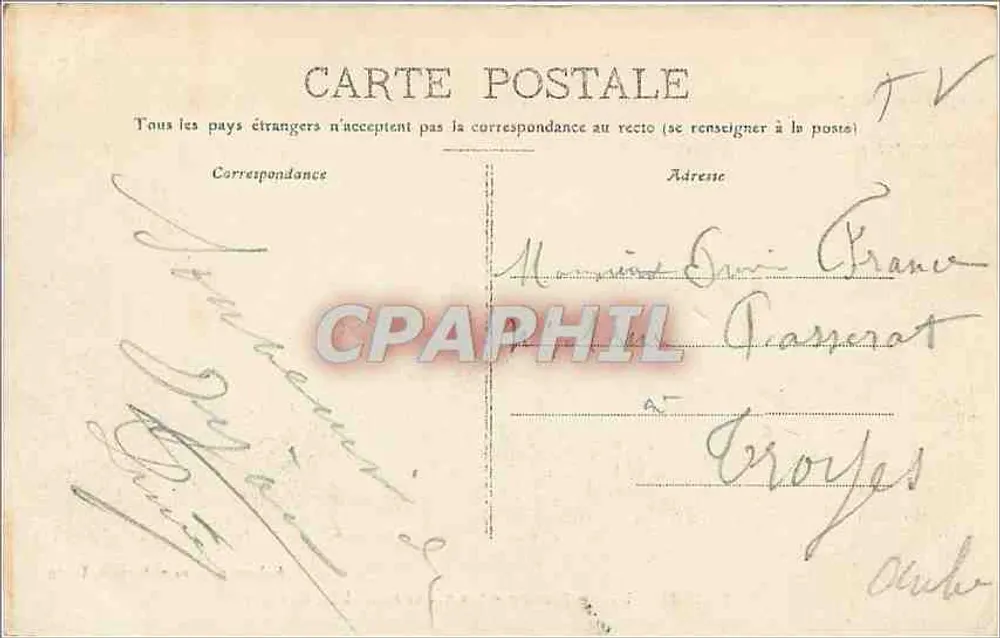 Dijon — Place Darcy — La Cascade et le Bassin — Aubert, édit. 10 r. Liberté, Dijon - Verso
