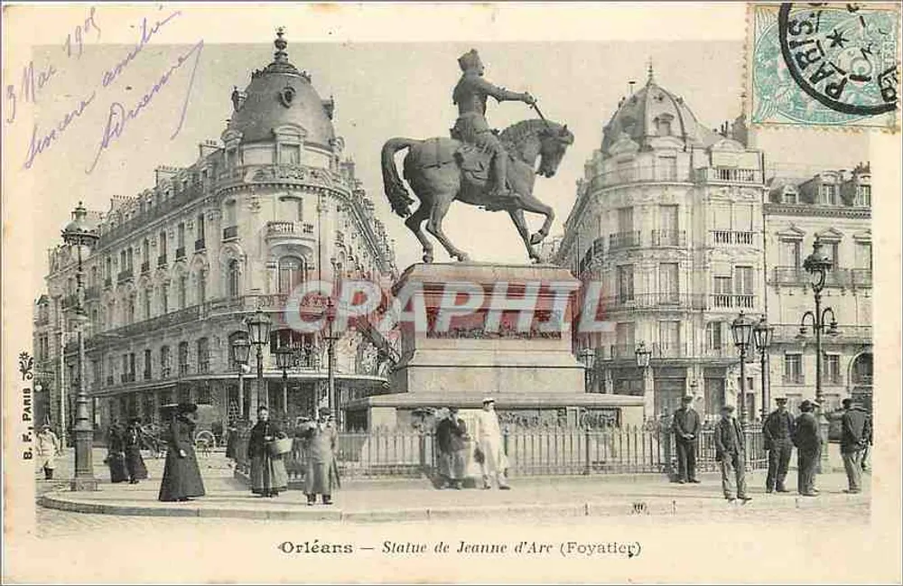 Orléans — Statue de Jeanne d'Arc (Foyatier) — B. F. PARIS - Recto