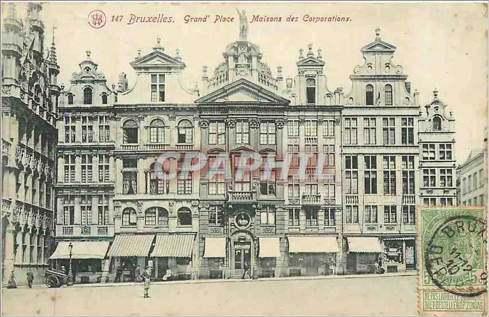 Brüssel. Grand' Place — Häuser der Gilden — Verlag Ch. F. Walchaerts, Nr. 147 - Vorderseite