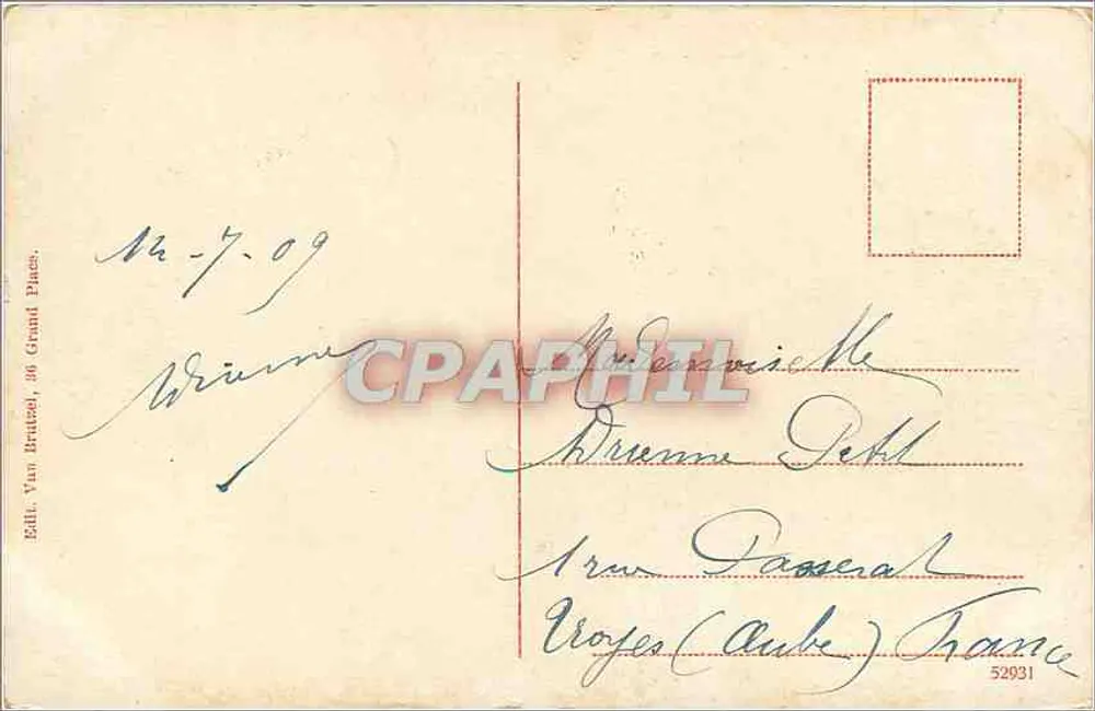 Bruxelas — A Cadeira de Ste. Gudule — Editor Van Brussel, 36 Grand Place - Verso