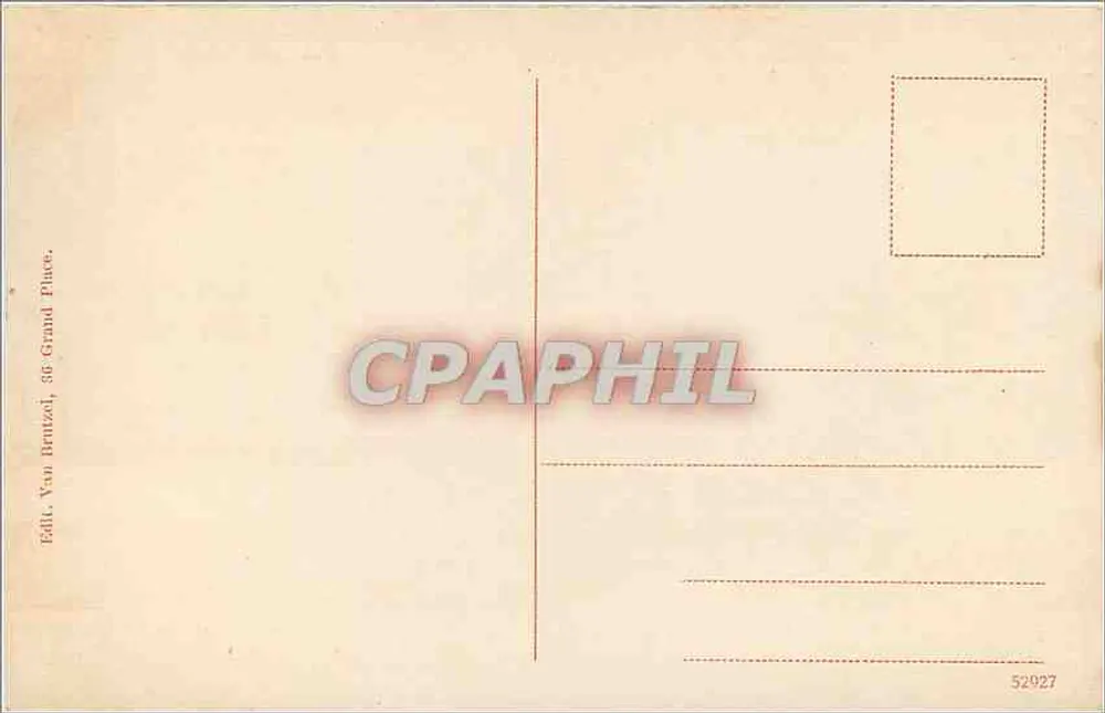 Bruxelas — Palácio da Nação — Editor Van Bentez, 58 Grand Place - Verso