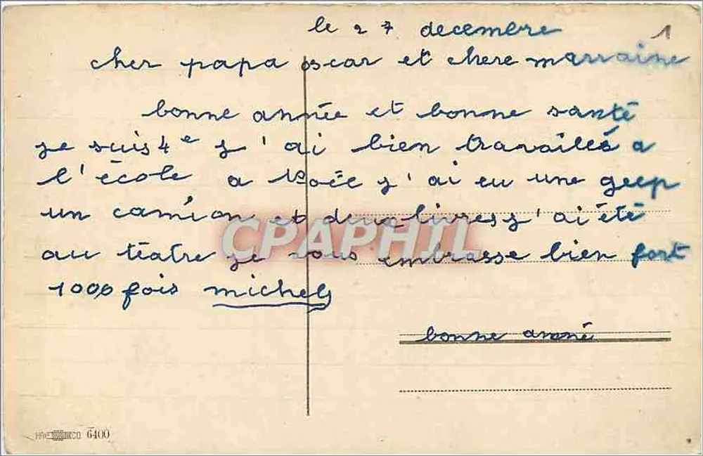 रंगीन फूलों का बूकेट — प्रकाशक हैवे, संख्या 6400 - पीछे