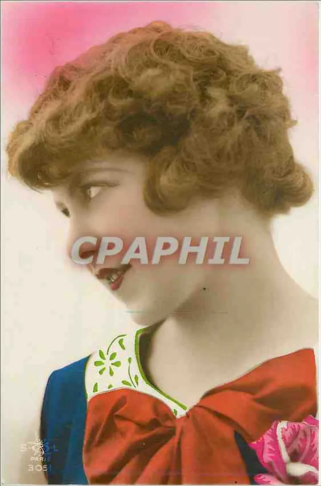 Jovem mulher com cabelos cacheados — retrato — editor St. Clair, n° 305 - Frente