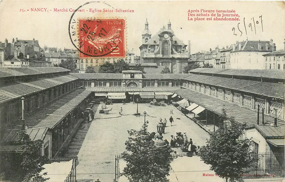 NANCY - Mercado Coberto - Igreja de São Sebastião — editor Maison du Marché Couvert, n°25 - Frente