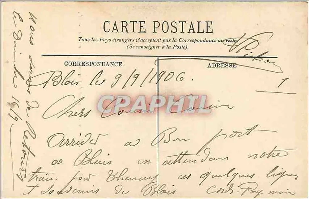 Blois - Le Château - Assassinat du Cardinal de Lorraine - L.L. - Verso