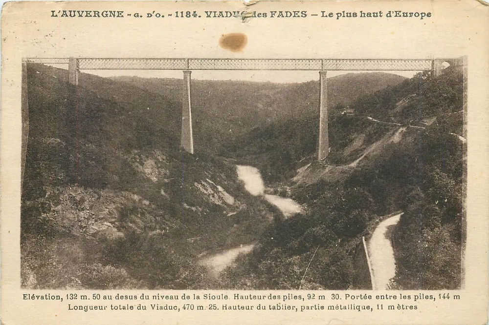 Viadukt der Fades – Der höchste in Europa – Auvergne - a.d.o. - 1184 - Vorderseite