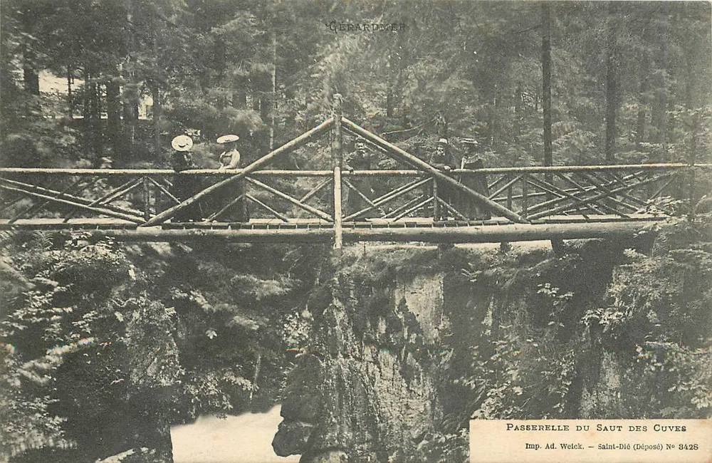 Ponte do Salto das Cubas — Gérardmer — Imp. Ad. Weick, Saint-Dié (Déposé) N° 3425 - Frente