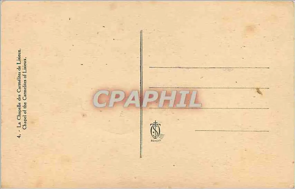 Intérieur de la chapelle des Carmélites de Liseux — éditeur Déchot, n°4 - Verso