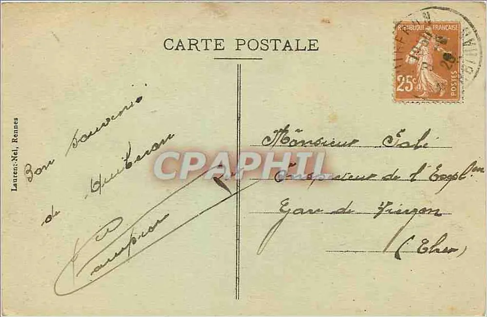 Presqu'île de Quiberon — Pointe et Observatoire du Port-Blanc — Laurent-Nel, Rennes - Verso