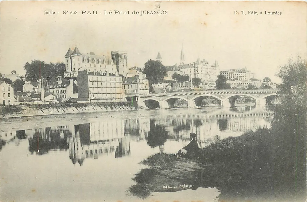 PAU - O Ponte de JURANÇON — Vista geral — D. T. Edit, em Lourdes, Série 1 N° 608 - Frente