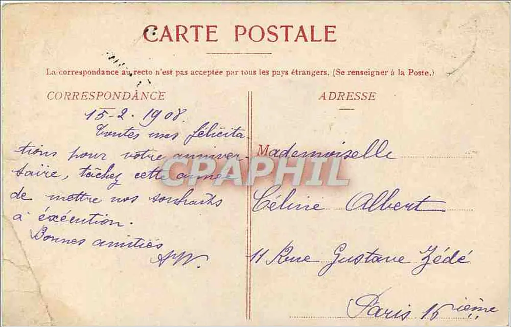 Bruxelles. Colonna del Congresso — editore non visibile, numero di serie non leggibile - Verso