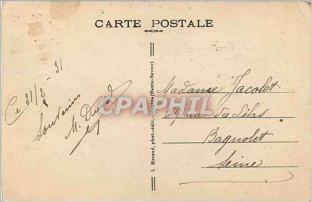 Chamonix — Funicolare di Planpraz e il Monte Bianco — L. Morand, fot. ed. (Alta Savoia) n°720 - Verso