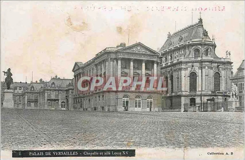 Palais de Versailles — Chapelle et aile Louis XV — Maison DEFLAU, Chaussures, Roubaix - Recto