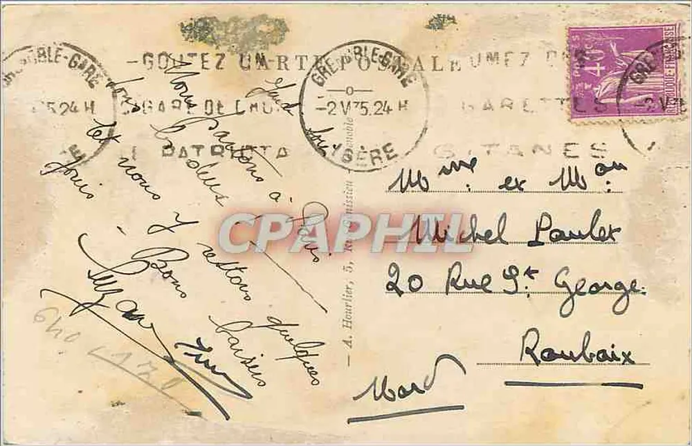 Grenoble — La Place de la Bastille und der Cours Jean-Jaurès — Verlag unbekannt, Seriennummer 506.1 - Rückseite