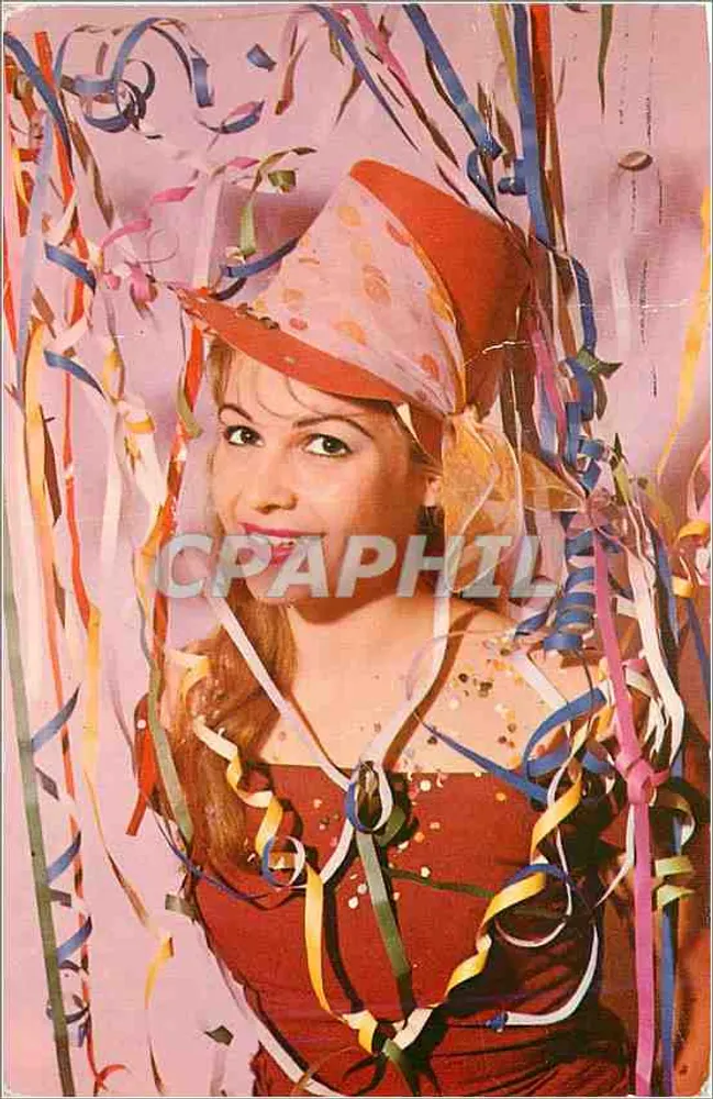 Mulher em traje de festa — confetis coloridos — editor Palphot, n° 5562 - Frente