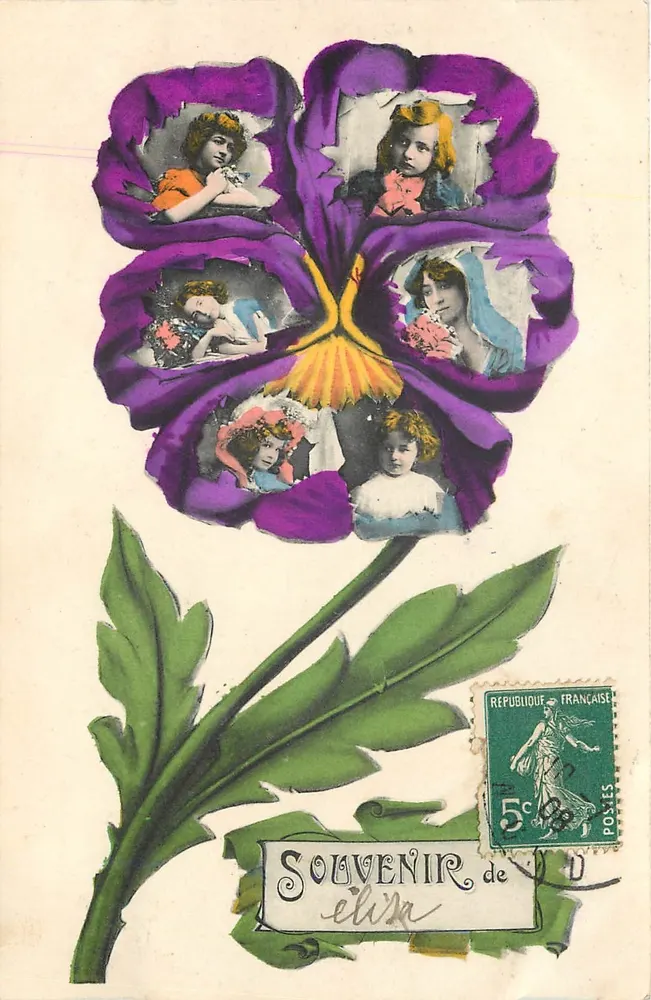 Peixe roxo — 5 centavos — Edição E. L., Paris - Frente