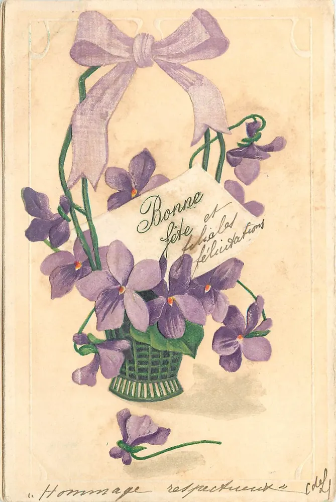 Viooltjes in een mandje — Eerbewijs en felicitaties — C.D. Ly - Voorkant
