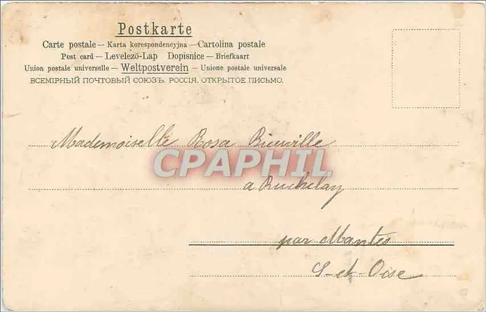 Flores de pensamento — carta postal — editor desconhecido, número de série não visível - Verso