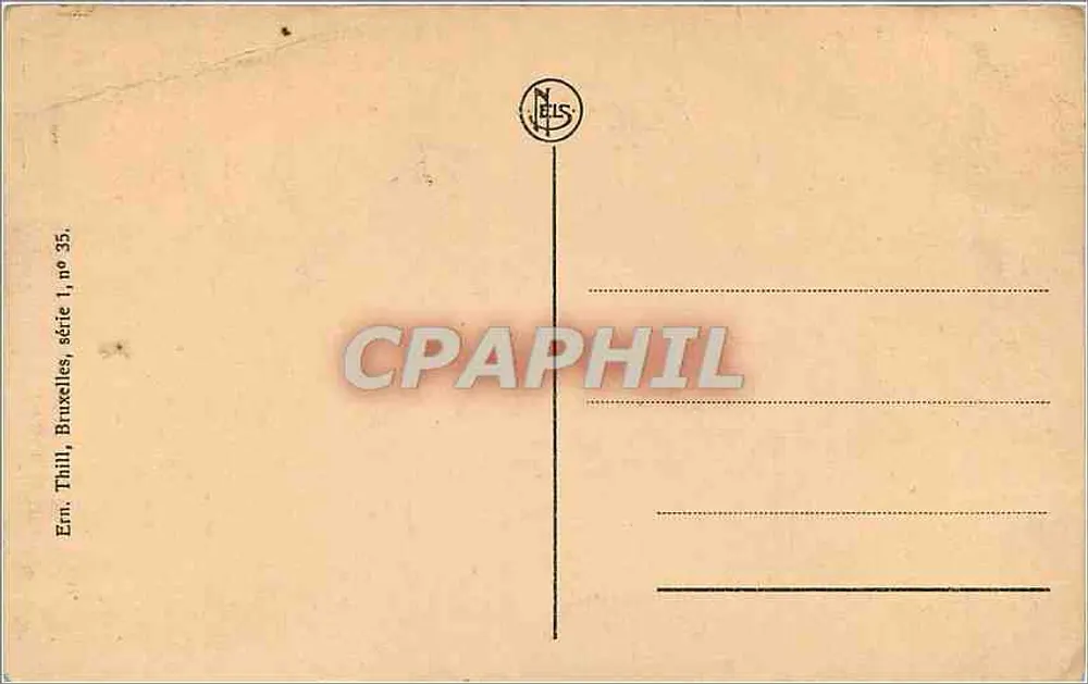 Manneken-Pis — Bruxelas — editor Thill, n° 35 - Verso