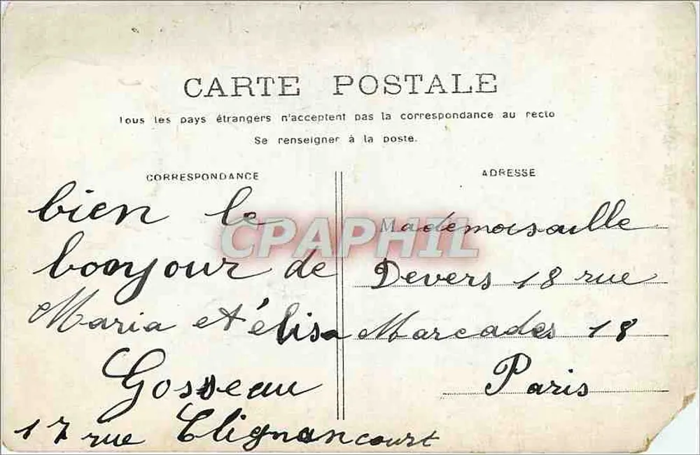 PARIS - A Feira das Flores - A Conciergerie - Verso