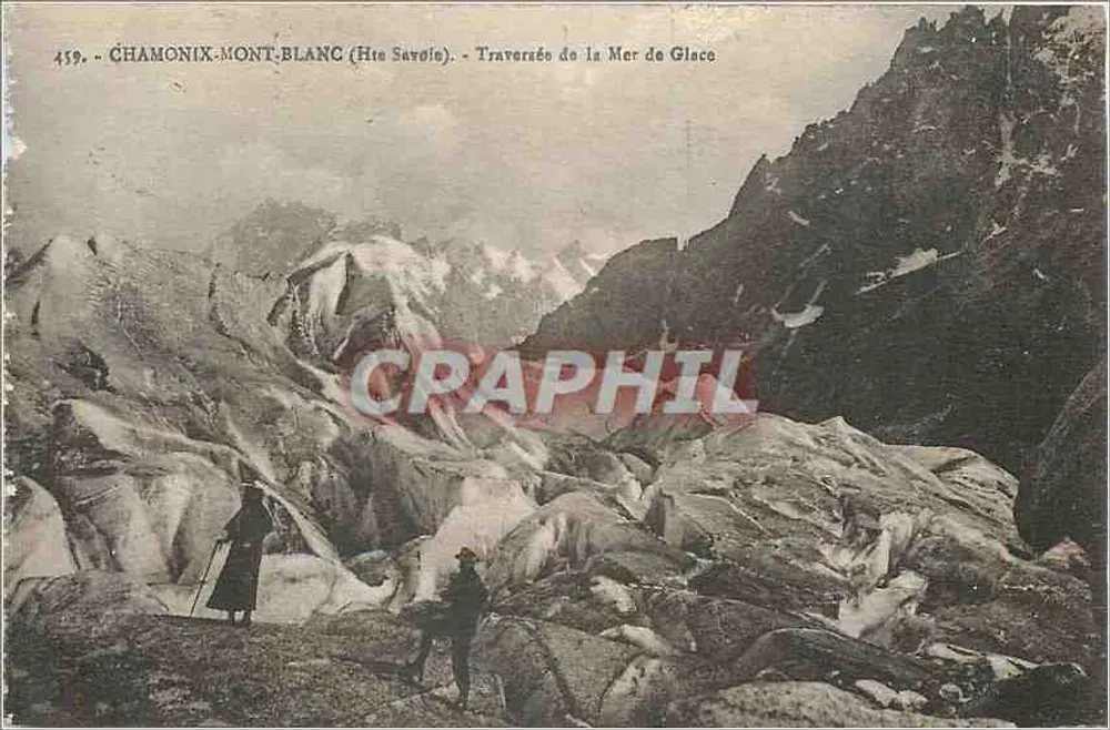 Chamonix-Mont-Blanc (Haute-Savoie) — Überquerung der Mer de Glace — Verlag L. Fauze, n° 459 - Vorderseite