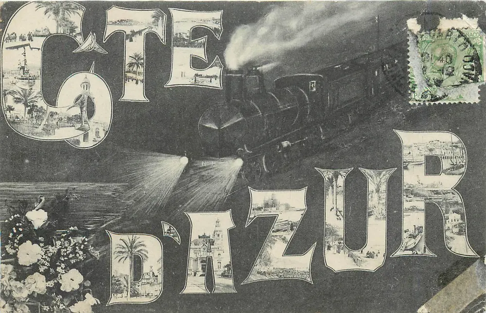 Estação Azur — Trem a vapor — Editor G. L. T. A. (G. L. T. A.) - Frente