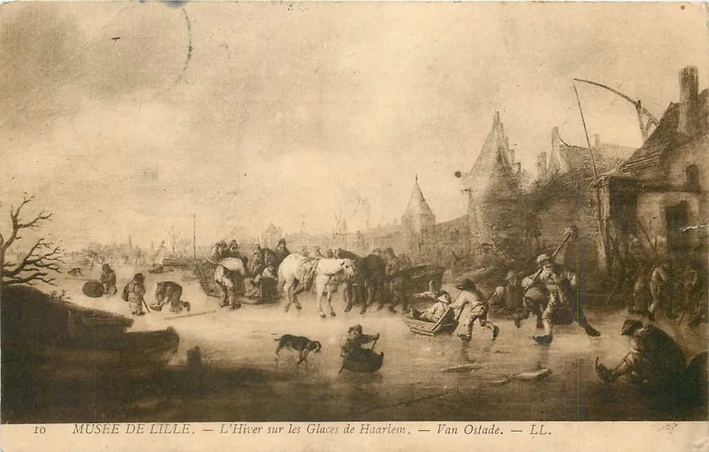 L'Hiver sur les Glaces de Haarlem — Van Ostade — Musée de Lille - Recto