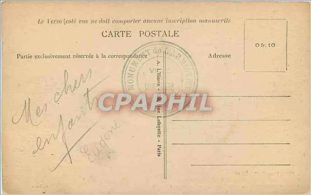 Floresta de Compiègne — O Cruzeiro da Renderição, perto de Rethondes — Local do Vagão dos Plenipotenciários Alemães - Verso