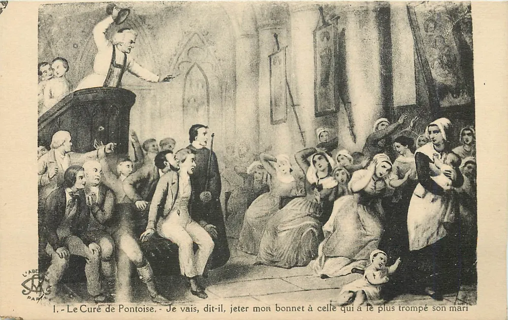 The Priest of Pontoise — I will go, he said, and throw my hat at the one who has most deceived her husband — L'ABEILLE PARIS - Front
