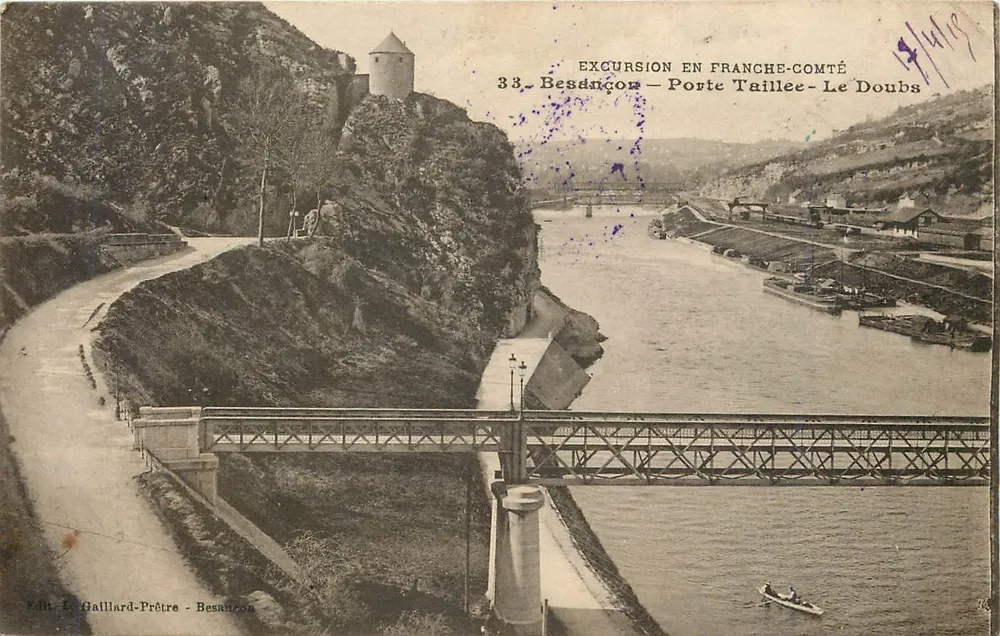 Besançon — Porte Taillee — O Doubs — Excursão na Franche-Comté — Ed. Le Galllard-Prêtre - Frente