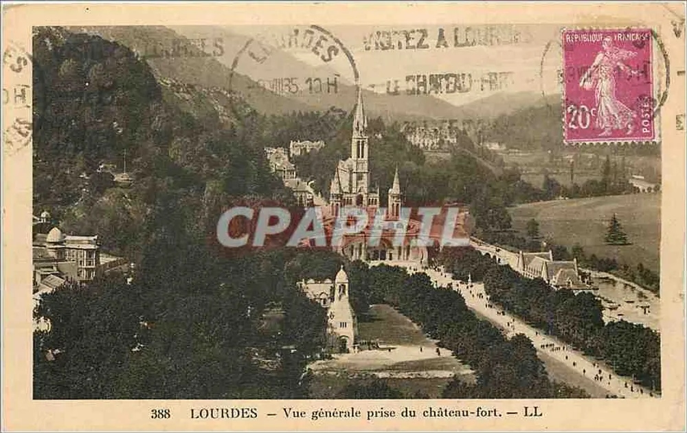 LOURDES — Vue générale prise du château-fort — LL - Recto