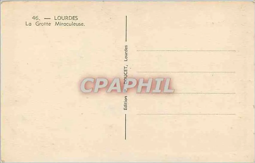 Lourdes — Grota Miraculana — Wydawnictwo P. DOUCET - Rewers