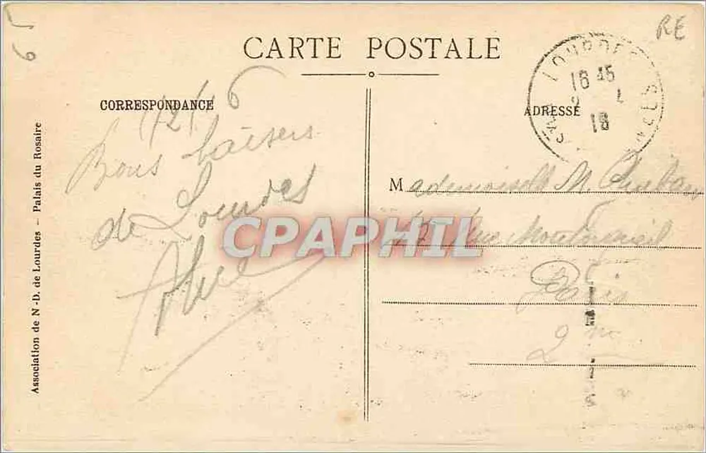 Lourdes - A Basílica e o Gave — Associação do Palácio de Lourdes - Verso