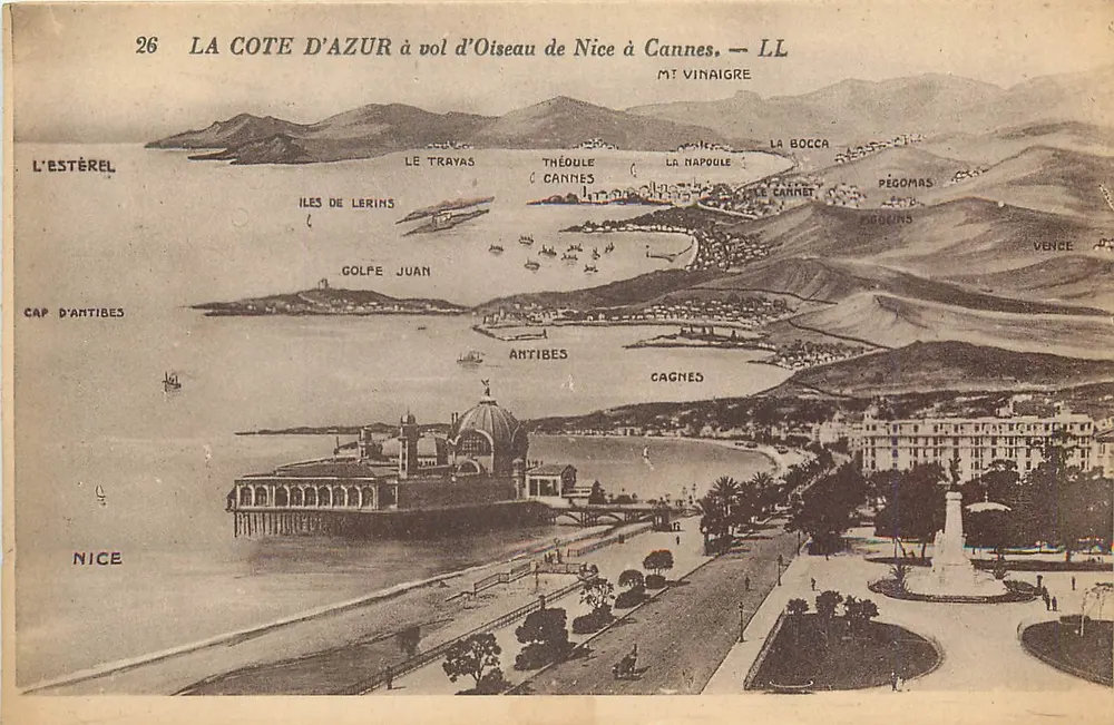 La Côte d'Azur à vol d'Oiseau de Nice à Cannes — LL Mt Vinaigre - Recto