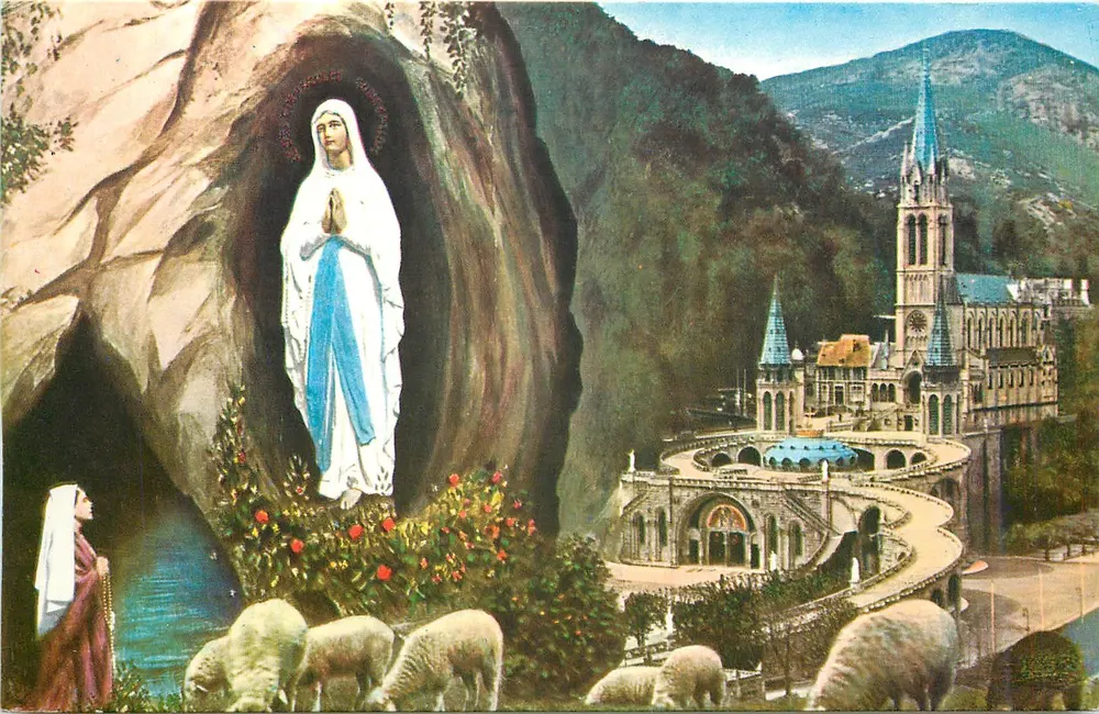 Lourdes — A aparição da Virgem Maria — Edição A. DOUCET - Frente
