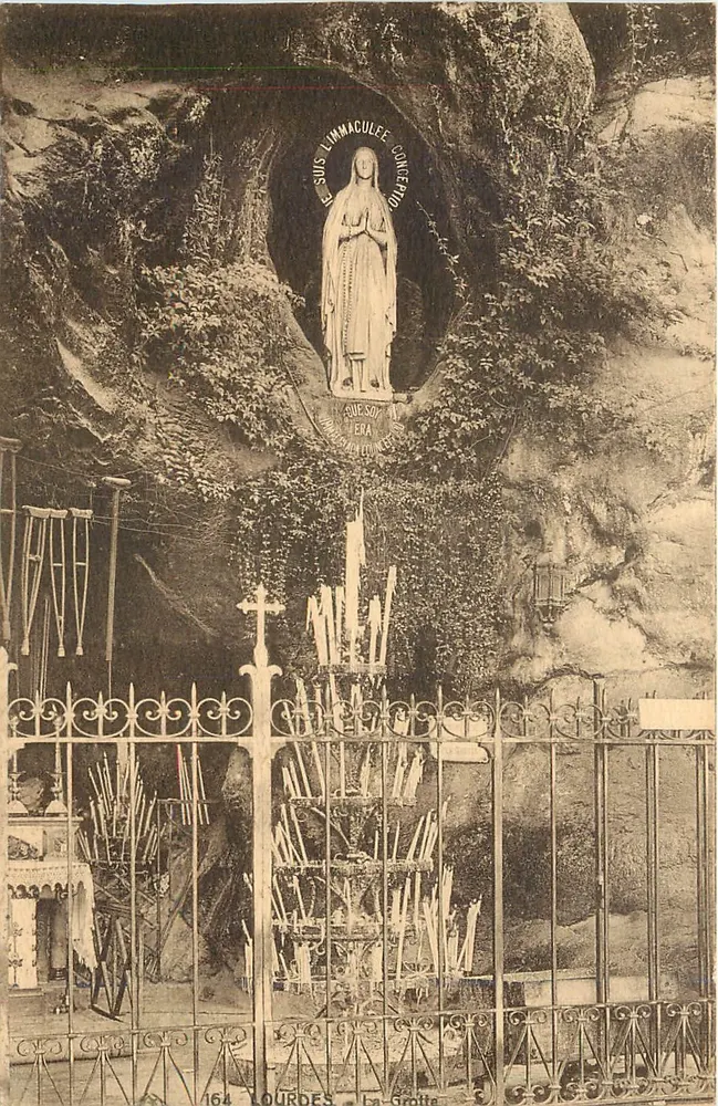 Lourdes — A Gruta — Estátua de Nossa Senhora Imaculada — Editor: Lourdes, n° 164 - Frente